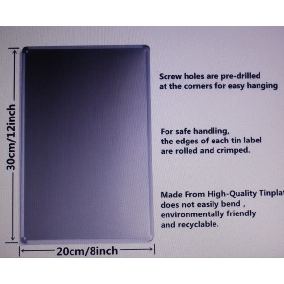 Vintage Metal Tin Sign Chicken I Dream Of A World Where Chickens Can Cross...NIP - Picture 3 of 4